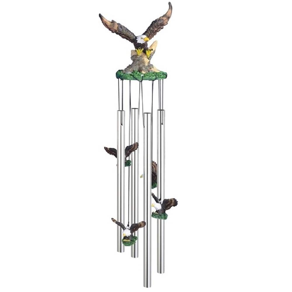 Q-Max 23" Long Eagle Round Top Wind Chime Garden Patio Decoration