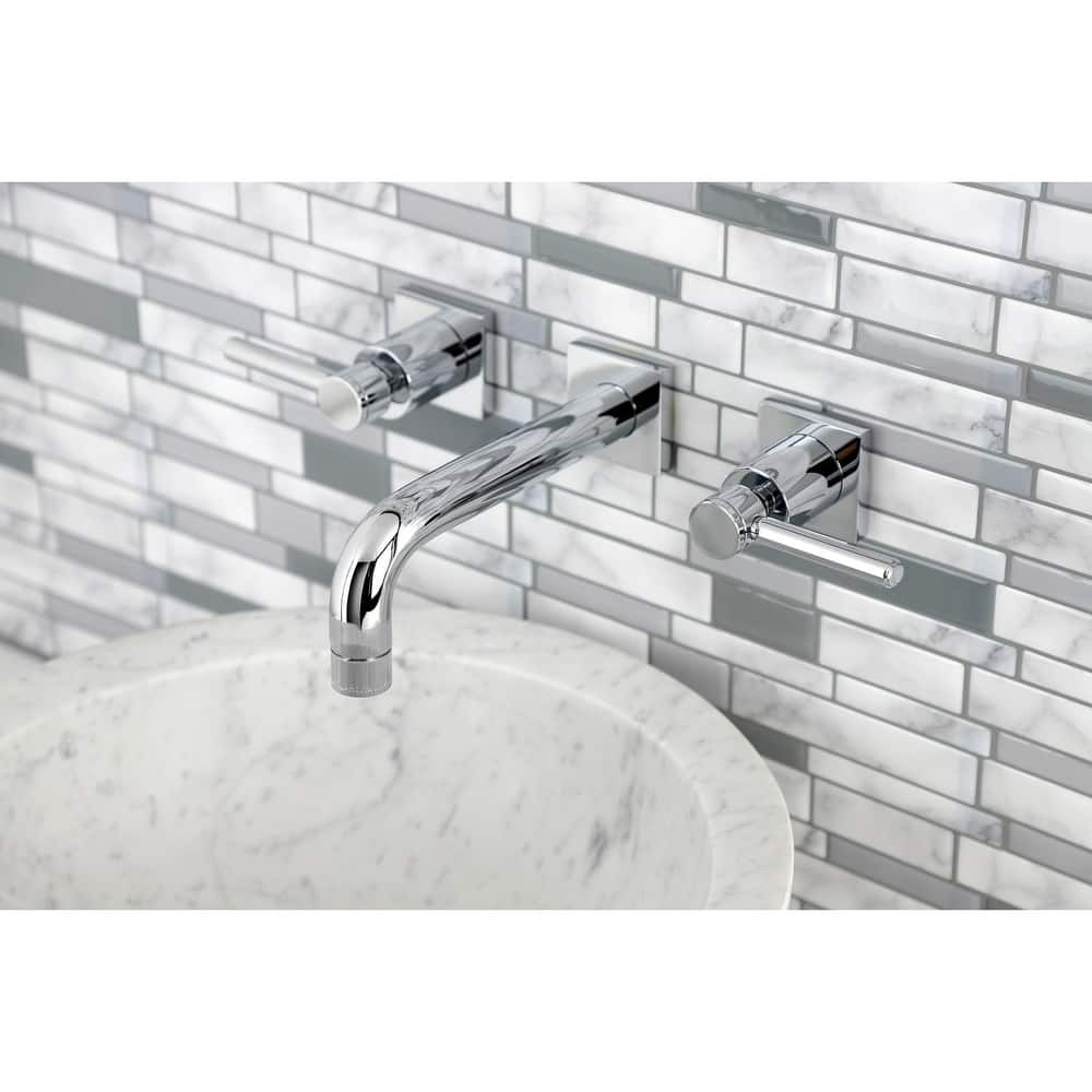 Kingston Brass Concord Two-Handle 3-Hole Wall Mount Bathroom Faucet