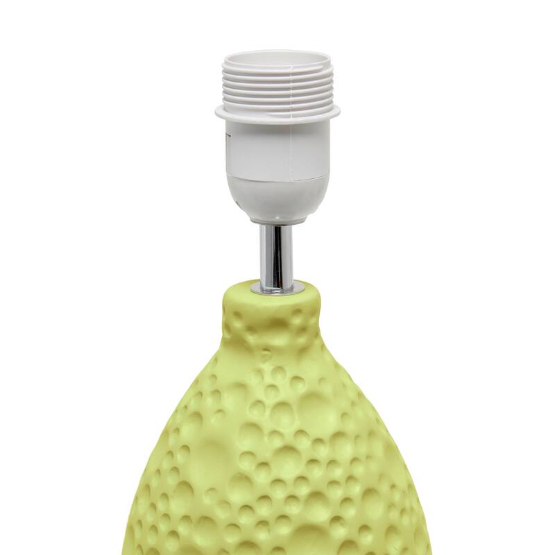 14.17 in. Green Finish Table Lamp with White Shade, Sturdy Table Lamp for Living Rooms and Bedrooms