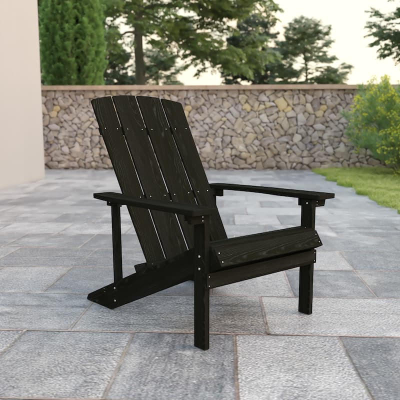 Outdoor All-Weather Poly Resin Wood Adirondack Chair - 29.5"W x 33.5"D x 35"H - Slate Gray