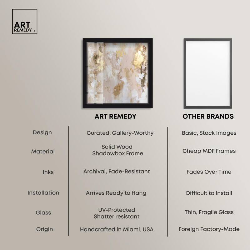 Golden Glimmer Gesture I Shadowbox by Art Remedy