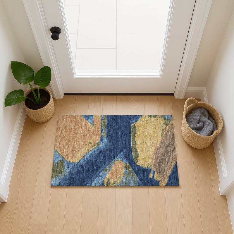 Machine Washable Indoor/ Outdoor Modern Cheney Chantille Rug