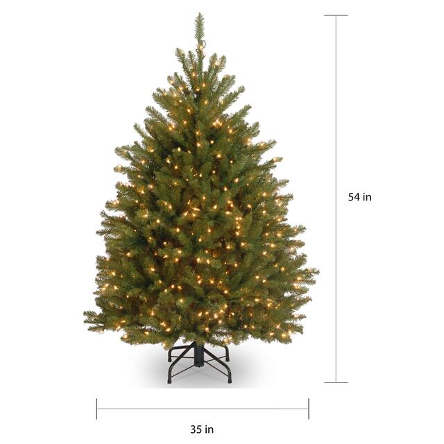 4.5-foot Fir Pre-lit or Unlit Artificial Hinged Tree