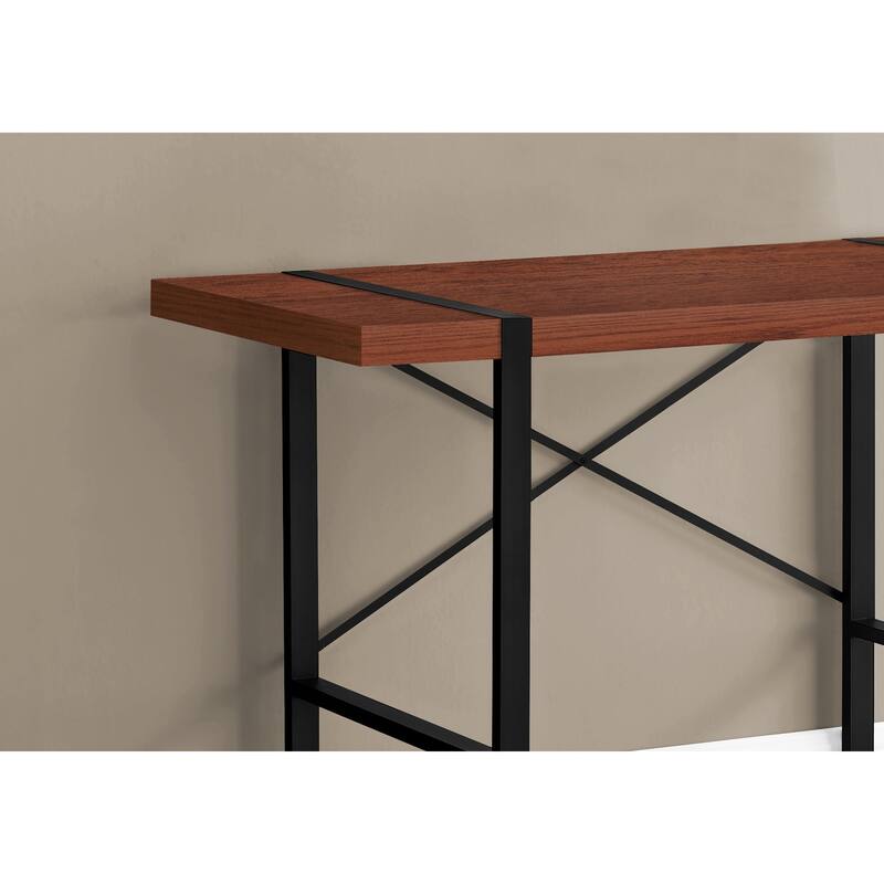 Computer Desk, Home Office, Laptop, 48"l, Work, Brown Laminate, Black Metal, Contemporary, Modern - Brown