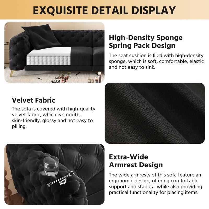 97.7" 3-in-1 Convertible Sleeper Sofa, Pull Out Sofa Bed with Ottoman, 4-Seater for Small Spaces & Apartments