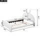preview thumbnail 3 of 10, Cute Full Size Upholstered Platform Kids Bed Frame with Cartoon Ears Shaped Headboard for Kids, Easy to Assemble, White