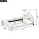 preview thumbnail 5 of 12, Full Size Upholstered Platform Bed with Cartoon Ears Headboard, White - Sturdy Frame & Comfortable Design for Kids