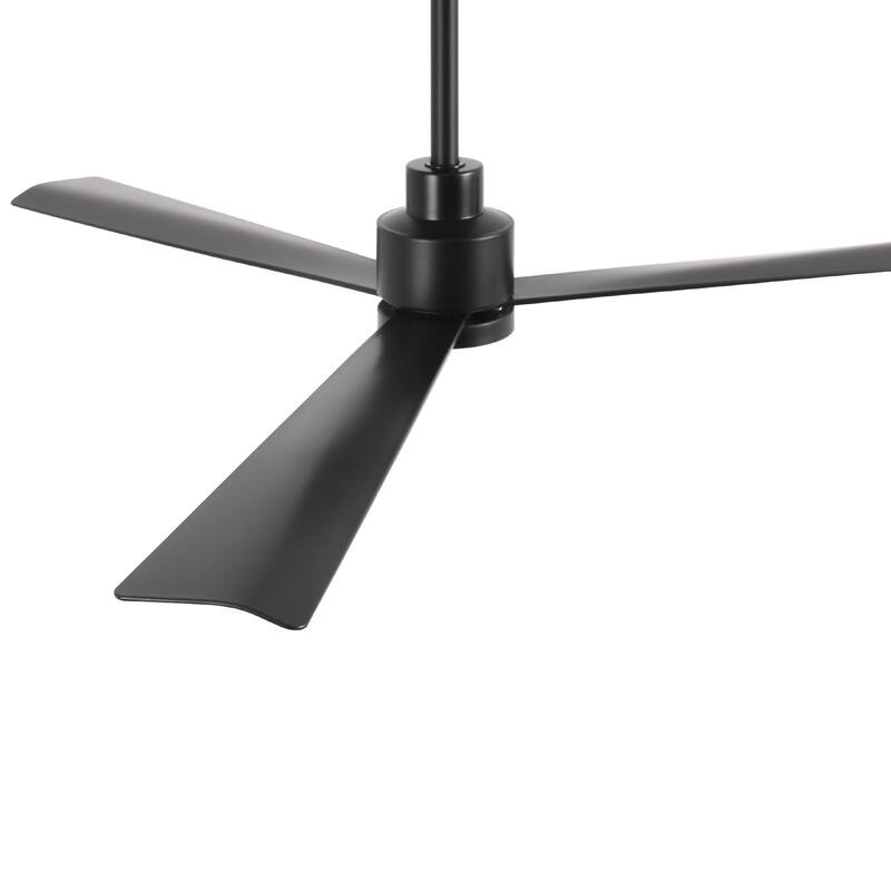 52" Modern Integrated LED Black Ceiling Fan with Light and Remote