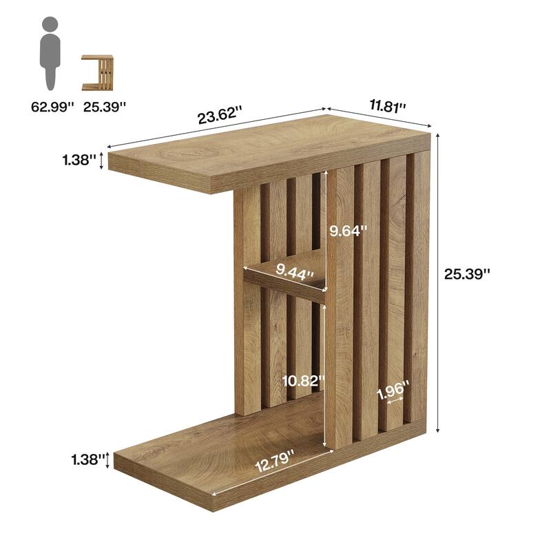 C Shaped End Table for Couch