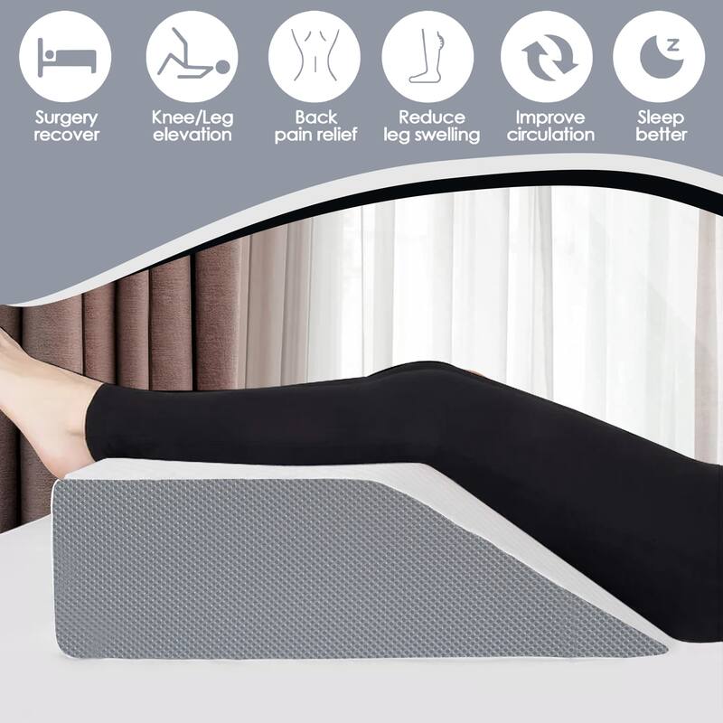 Onetan, Leg Elevation Pillow, Blood Circulation, Leg Swelling Relief and Sciatica Pain Relief, Removable Cover, 21-Inch , White