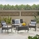 preview thumbnail 29 of 39, Cordoba Outdoor Wicker 4-piece Conversation Set with Cushions by Christopher Knight Home