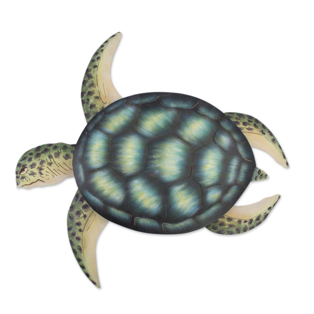 Handmade Sea Turtle Indoor Outdoor Patio Rustic Animal Decor Accent (Mexico)