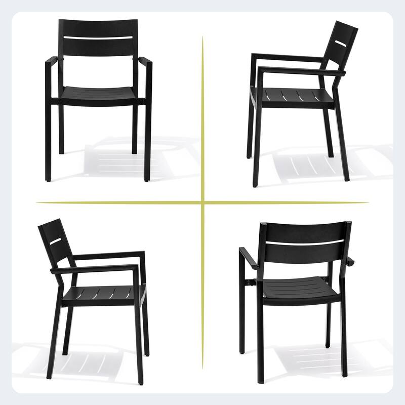 Crestlive Products 9-Piece Outdoor Dining Set Expandable Rectangular Table and Stackable Chairs