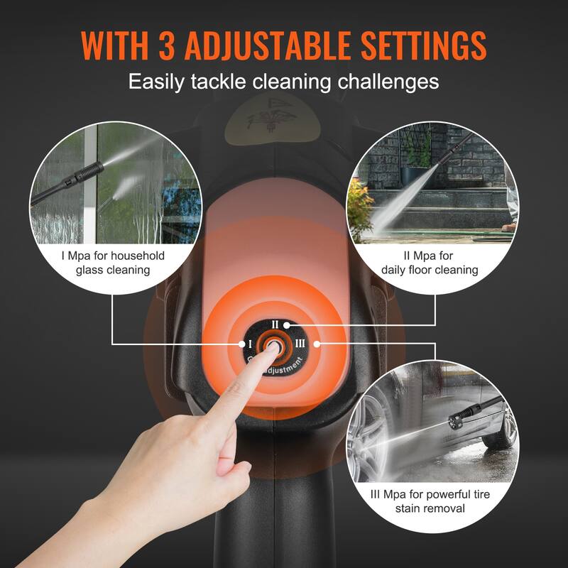 Cordless Pressure Washer, 652-PSI Portable Power Cleaner, Handheld High-Pressure Car Washer Gun with 4.0Ah Battery, Charger