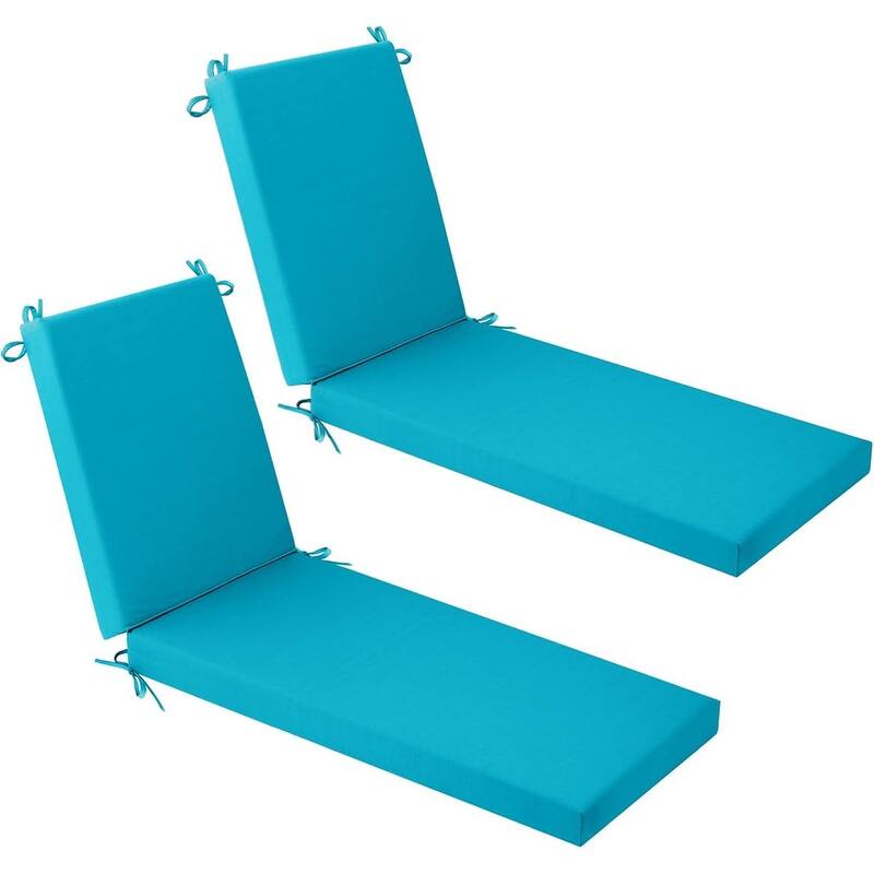WINSOON Chaise Lounge Cushions Outdoor 72 x 21 x 3 Inch - Blue x2