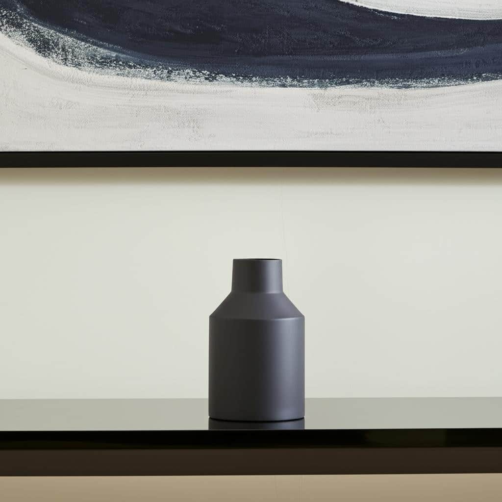 11" Black Tulip Metal Table Vase - 6.30