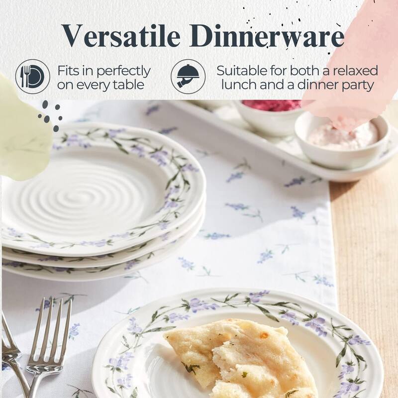 Portmeirion Set of 4 Sophie Conran Lavandula Salad Plates - 8 in