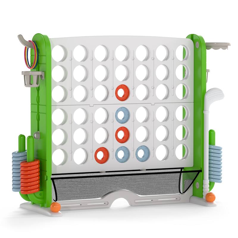 PE PP PVC 4-in-1 Jumbo Game Set with Adjustable Height and Cup Holders - 40.5" x 15.5" x 32.5"-38.5"