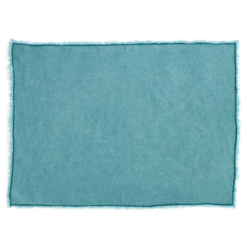 Fringed Design Stone Washed Linen Napkins or Placements (Set of 4)