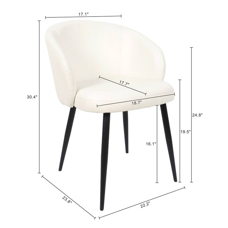 Manhattan Comfort Looma Vegan Leather Metal Side Chair - Set of 2