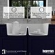 preview thumbnail 34 of 74, Karran 33" Top Mount Double Equal Bowl Quartz Kitchen Sink Kit - 33" x 22" x 9"