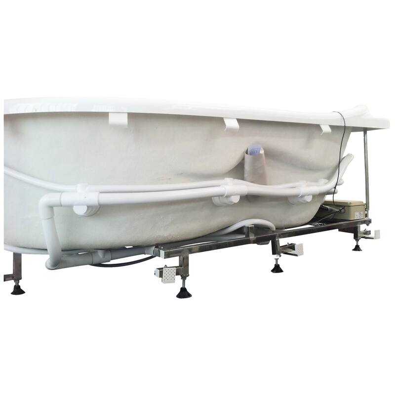EAGO AM124ETL-R 6 ft Left Drain Corner Acrylic White Whirlpool Bathtub for Two