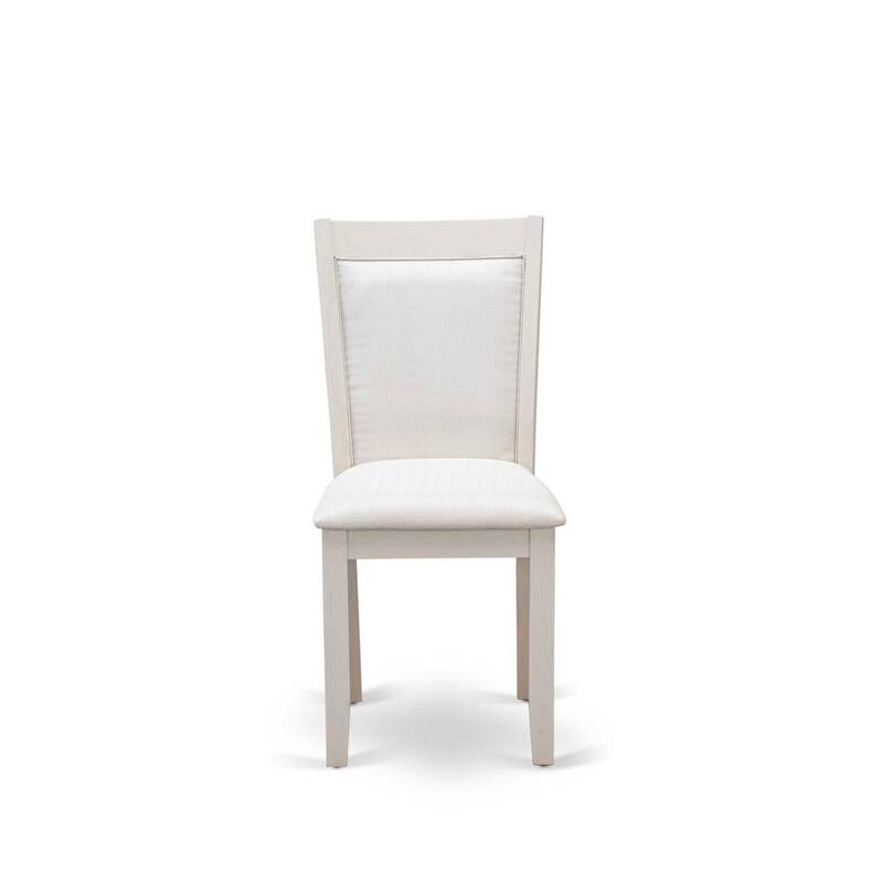 HomeStock 6-Piece Wire Brushed Linen White Finish Solid Wood Top Dining Table with 1-Bench, 4 Upholstered-Chairs