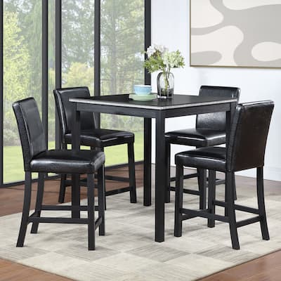Wooden Dining Square Table, Kitchen Table for Small Space Counter Height Table