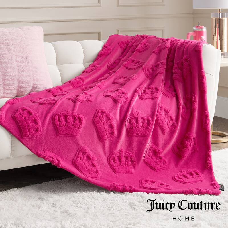 Juicy Couture 3D Faux Fur Throw Blanket