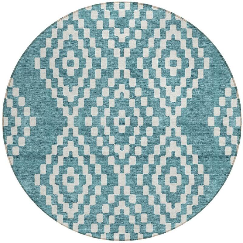 HomeRoots Geometric Transitional Rectangle Outdoor Rug