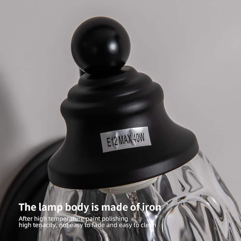 1-light wall light black bathroom light glass porch light