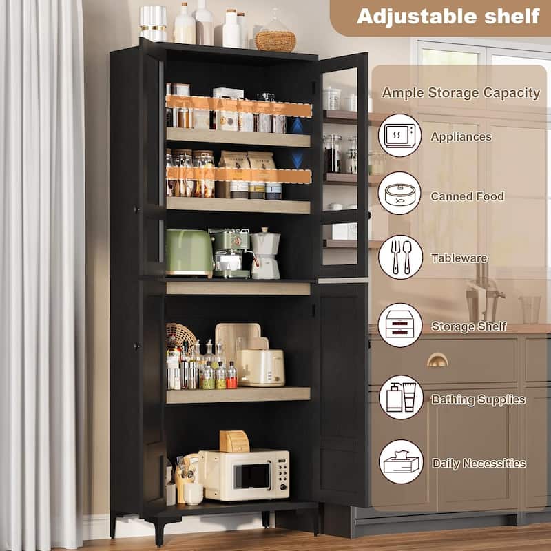 71 Inch Tall Storage Cabinet, 5 - Tier Kitchen Pantry Cabinet