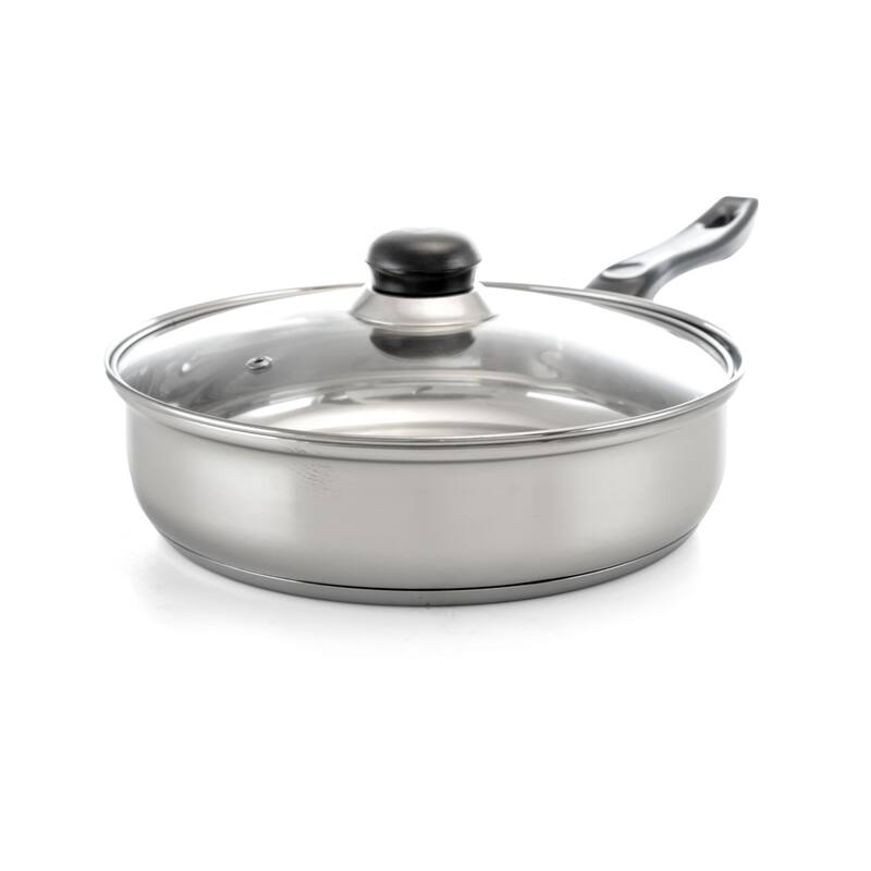 Arezzo 8 Piece Stainless Steel Glass Lids Kitchen Cookware Set with Stay Cool Handle