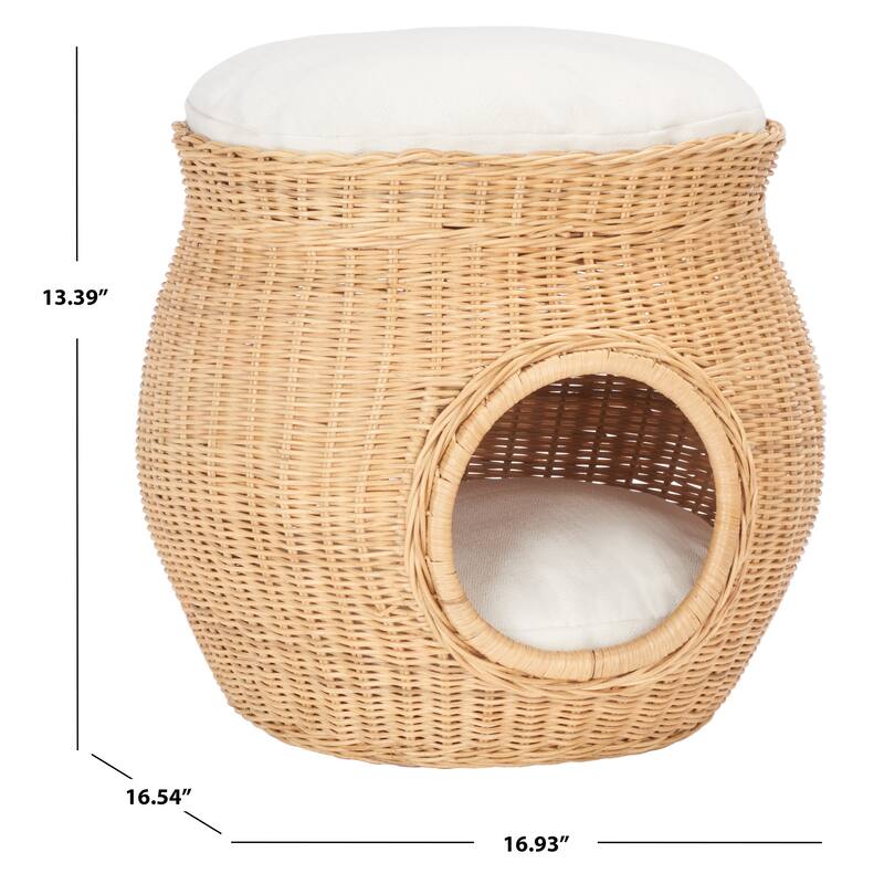 SAFAVIEH Pet Collection Suli Cat Bed W/ Cushion - 17 IN W x 16.5 IN D x 13 IN H