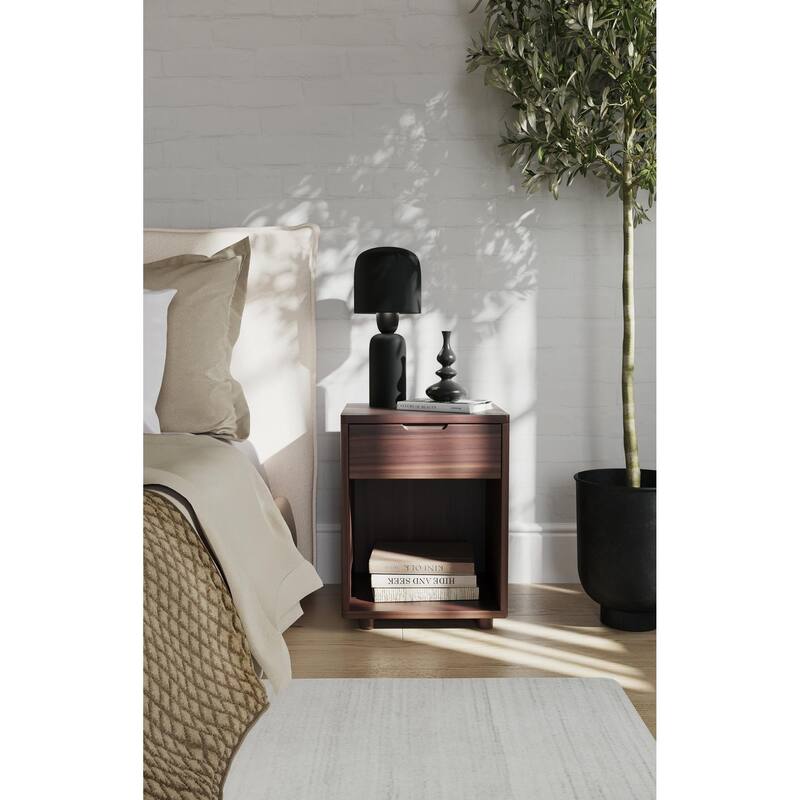 NADAAL STUDIOS Darcy, Nightstand With Drawer, Walnut