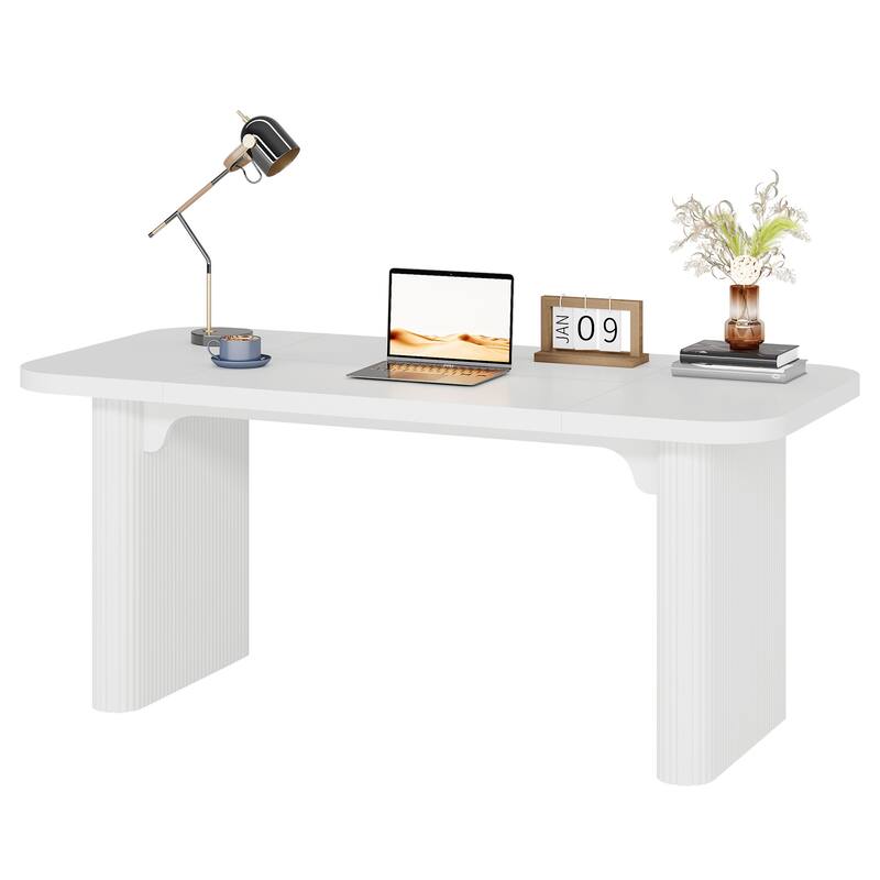 Large Wood Executive Desk, Modern Computer Desk, Home Office Workstation Boss Desk