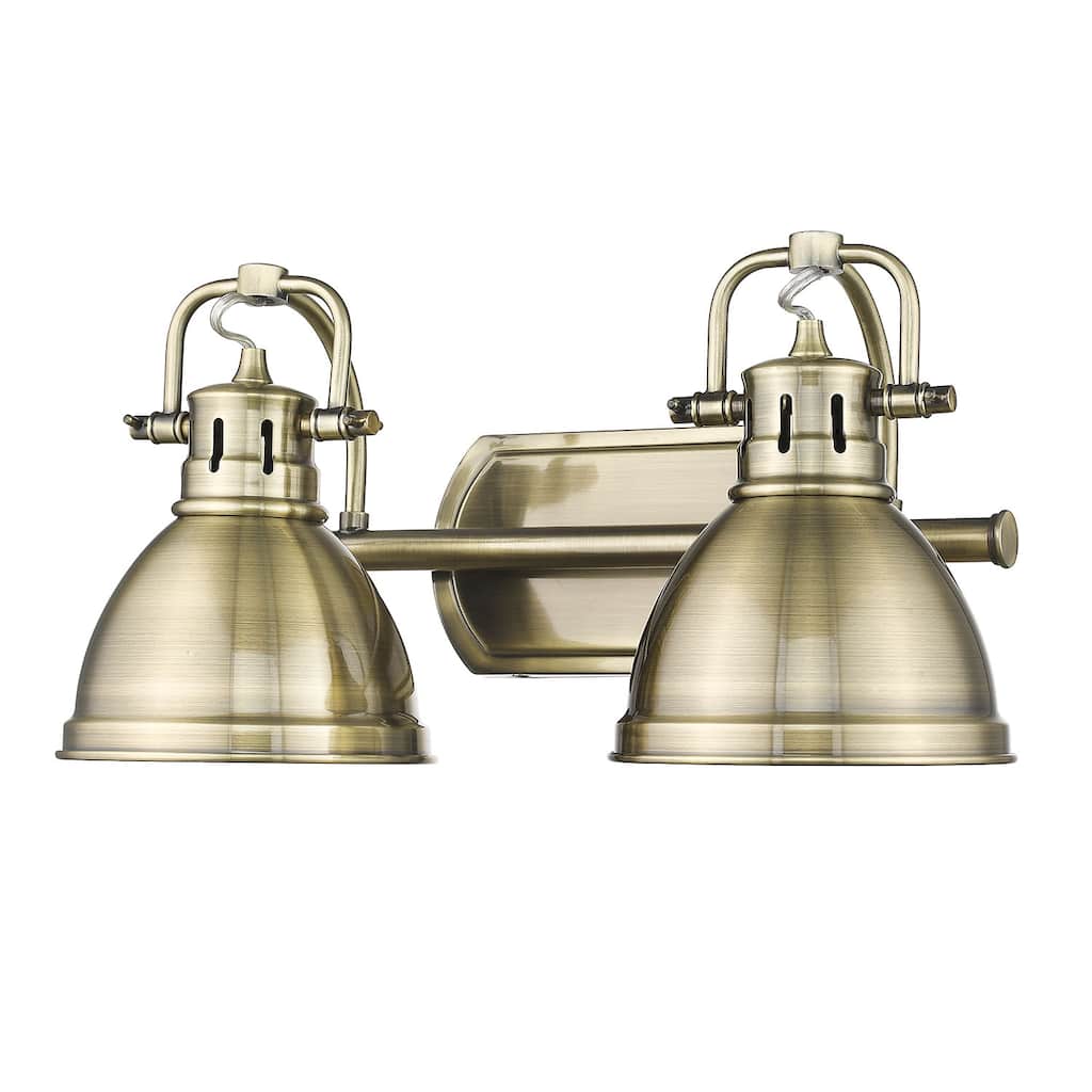 Golden Lighting Duncan 2 Light 17" Wide Bathroom Vanity Light - Aged