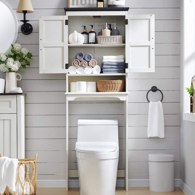 Farmhouse Over The Toilet Storage Cabinet, 67" Tall Bathroom Cabinet