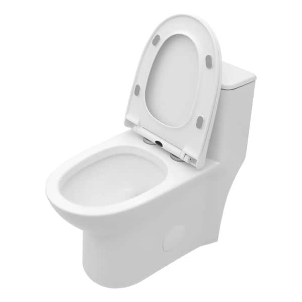 Lordear Dual Flush Elongated One Piece Toilet with Soft Closing Seat 1.