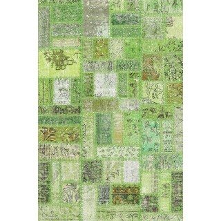 Ahgly Company Machine Washable Contemporary Slime Green Area Rugs - Bed ...