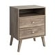 preview thumbnail 42 of 47, Milo Mid-century Modern 2-drawer Open-shelf Tall Nightstand
