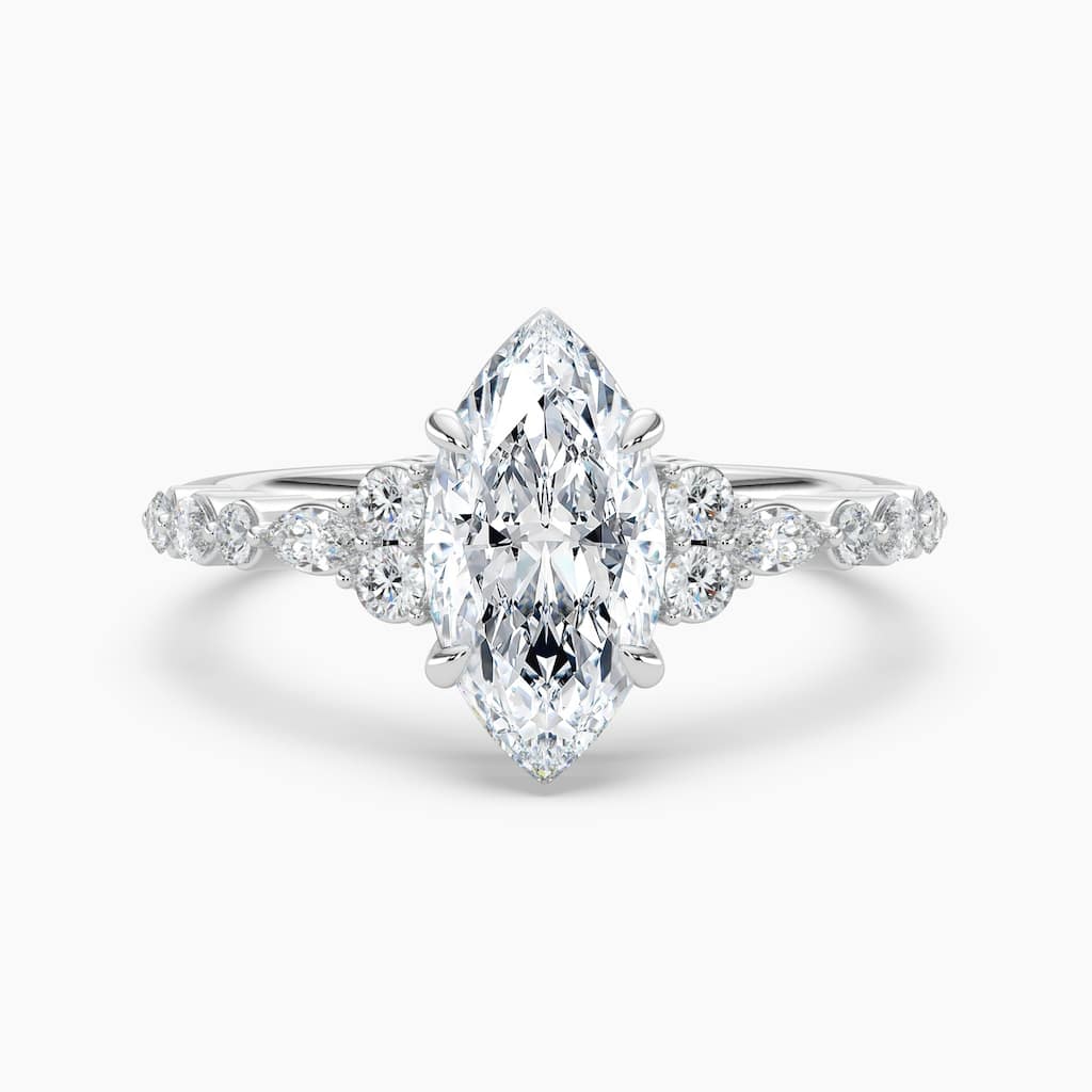 Auriya 14K Gold Lab Grown Diamond Marquise & Round Embrace Engagement Ring 1.19 - 5.19ct. tw. (E-F, VS)