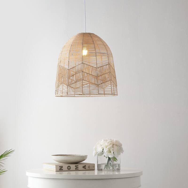 Lucas 1-Light Farmhouse Coastal 180" Cord Plug-In or Hardwired LED Pendant, by JONATHAN Y