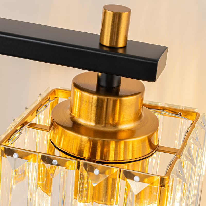 Modern Dimmable Glam Crystal Black Gold Bathroom Vanity Lights