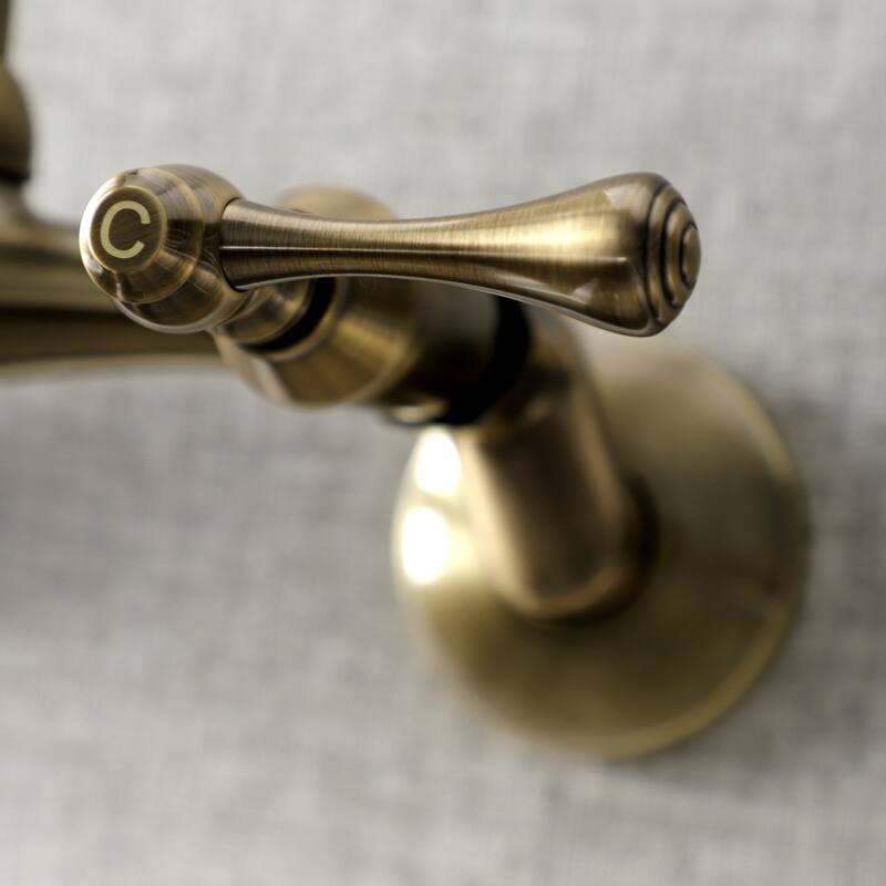 Kingston Brass Adjustable Center Wall Mount Kitchen Faucet