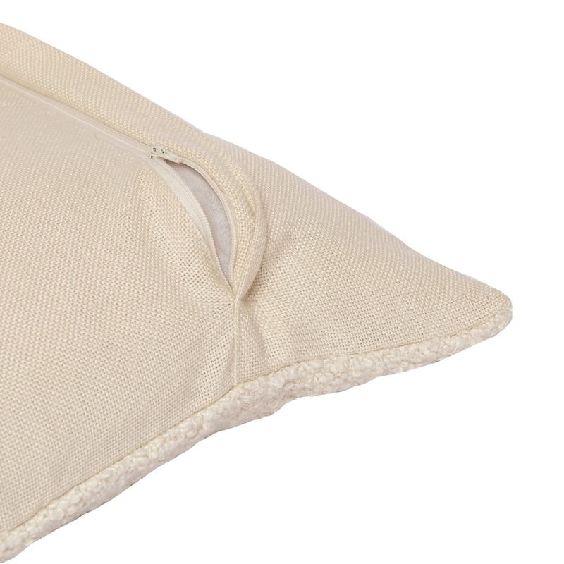 HomeRoots 24" Ivory Throw Pillow With Shag