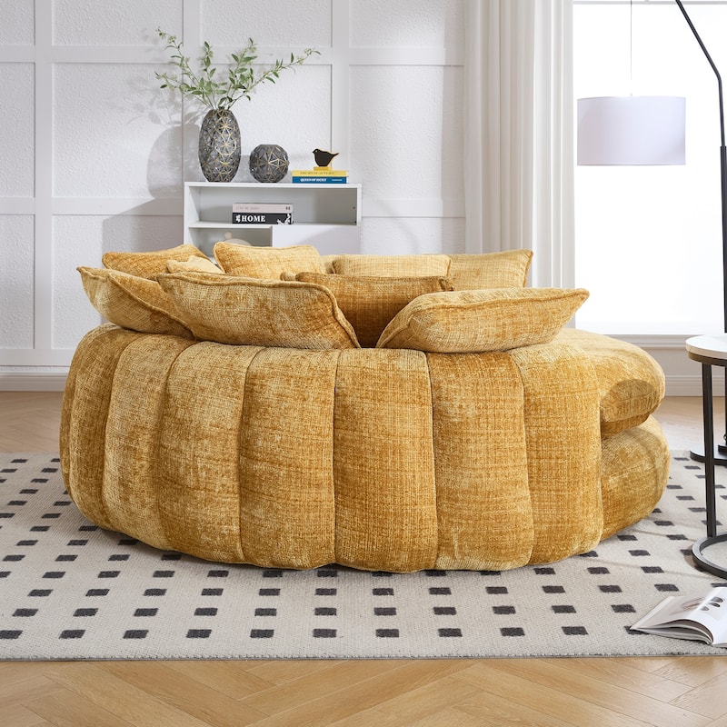 Comfortable Oversized Double Loaf High Back Round Sofa Bed with Armrests
