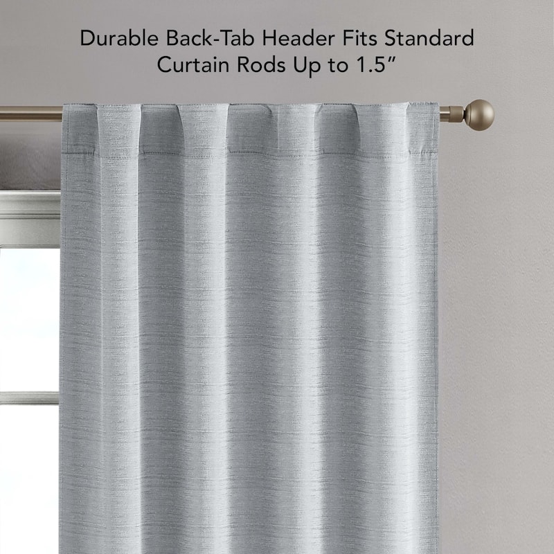 Creative Home Ideas Tobie Blackout Window Curtain, Room Darkening, Thermal Insulated, Back Tab. Set of 2 Panels with 2 Tiebacks
