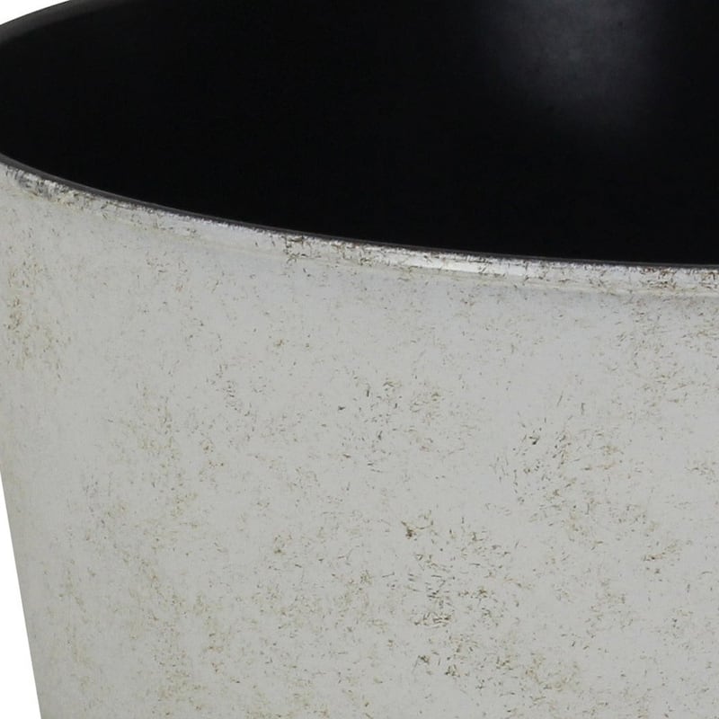 HomeRoots 12" Cream Recycled Plastic Indoor Outdoor Round Nursery Pot
