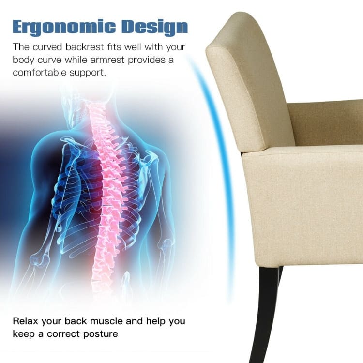Executive Guest Chair Reception Waiting Room Arm Chair - 27.5" x 23" x 35.5" (L x W x H)